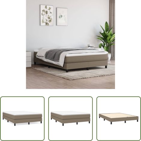 Matratze -  Boxspringbett mit Matratze Taupe 140x200 cm Stoff (1/5)