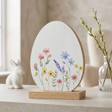 Decorative Floral Print Egg Ornament (1/3)