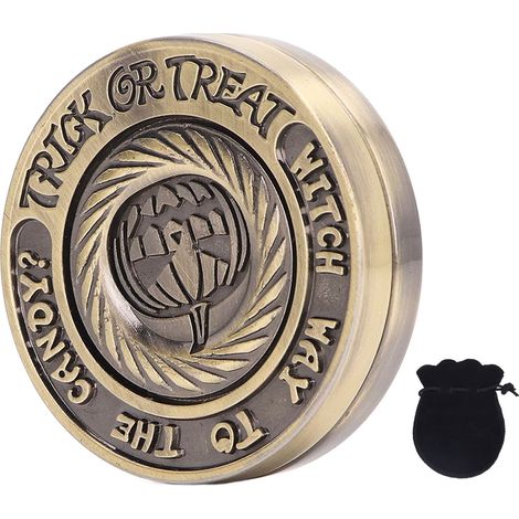Plaquette dorée anti-stress motif citrouille sculptée, pièce métallique à glisser pour soulager l'anxiété, jouet de poussée sensoriel pour TDAH, soulagement du stress. (1/5)