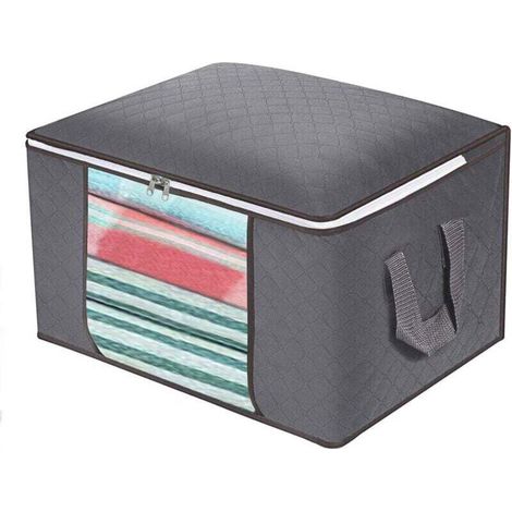 UlisemSac de rangement pliable pour vêtements, grand format, avec poignée allongée et fermeture éclair robuste, respirant et respectueux de l'environnement (1/4)