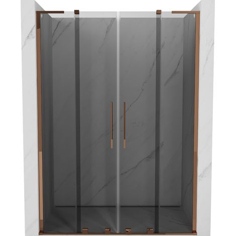 Mexen Velar L Duo porte doccia scorrevoli 150 cm, grafite, oro rosa - 871-150-003-42-60 (1/5)