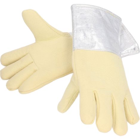 paire de gants en feuille d'aluminium résistants aux hautes températures et isolants thermiques pour le soudage industriel et la lutte contre les incendies (1/5)