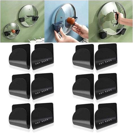 Pair Lntyq Lot De 6 Paires De Porte-Couvercle RéGlables Pour Porte D'Armoire, Organisateur De Couvercle De Casserole RéGlable (1/5)