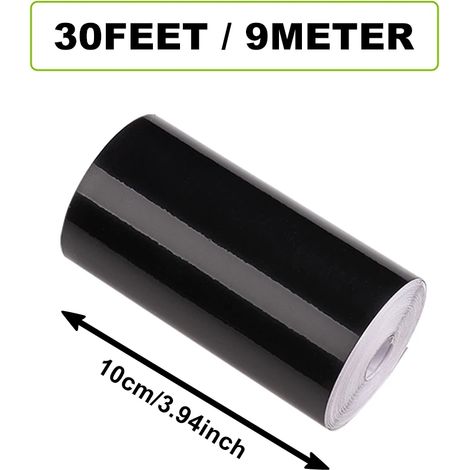 (10 cm x 9 m) Moulures noires brillantes pour la protection des bas de caisse,pare-chocs et seuils de portières de voiture (10 cm x 9 m) (1/3)