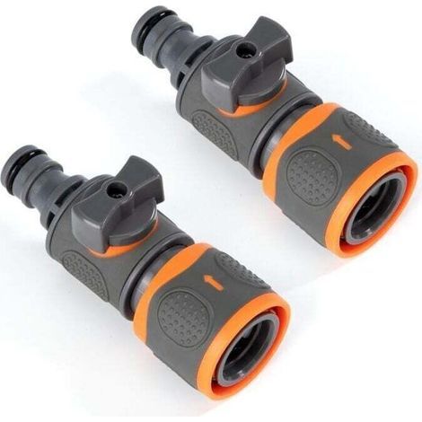 Vanne de Régulation, 2 Pièces Connecteur de Raccord Tuyau D'arrosage, Soupape D'arrêt Raccords Rapide Adaptateur Robinet Valve Switch Arrosage de Jardin Pelouses (1/4)
