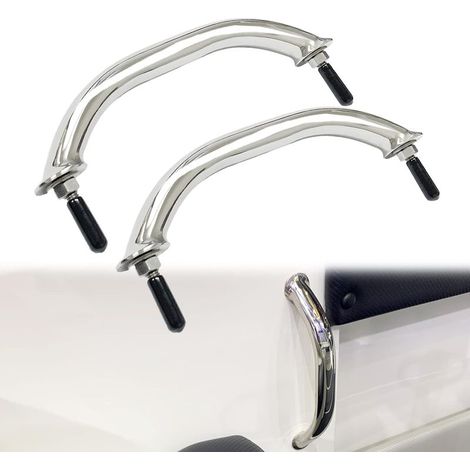 Poignée de bateau en acier inoxydable de 25,4 cm, poignée de main courante, matériel nautique, miroir poli avec double goujons (1/5)
