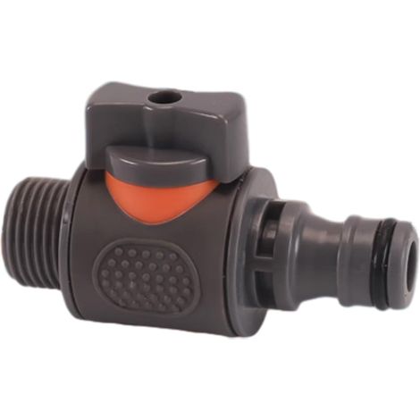 Raccord Tuyau Arrosage Vanne Sphérique Filet Mâle 1/2" ABS+TPR (1/5)