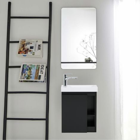 Set lavabo HAMPTON con rubinetto cromato e specchio