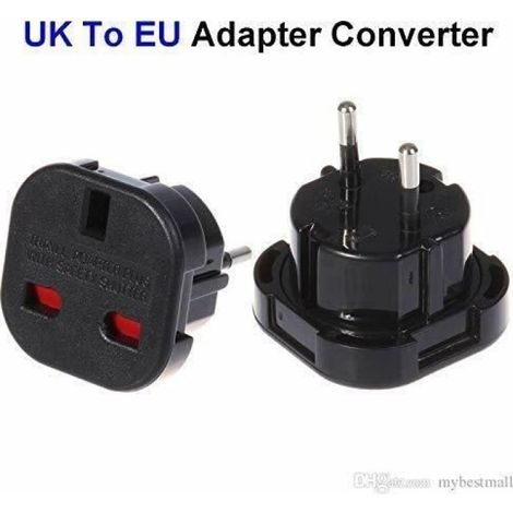 Adaptateur de Voyage - Q4U - Lot de 6 - UK vers EU - Noir - Prise Femelle (1/4)