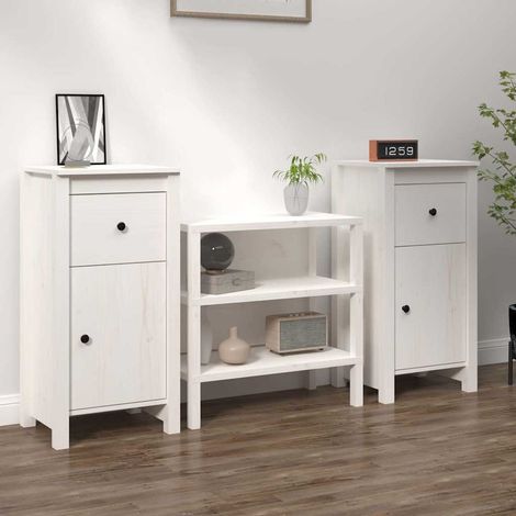 vidaXL Aparadores 2 uds madera maciza de pino blanco 40x35x80 cm (1/5)
