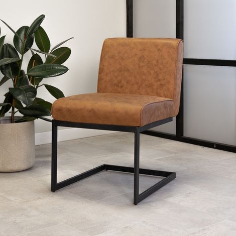 Industriell Esszimmerstuhl Nathan Cognac – Ohne Armlehnen (1/5)