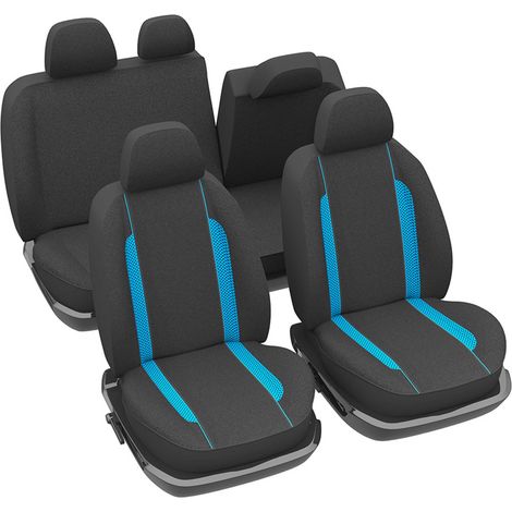 Jeu complet de housses universelles - Housses de sièges anti-dérapantes - Lavable - Voiture/Auto - Bleu