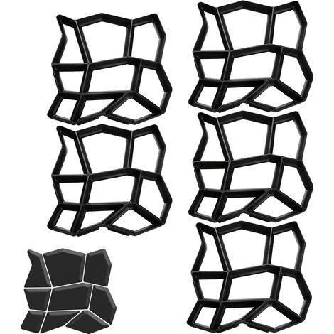 SWANEW 5x Forma di pavimentazione fai -da -te Modello di pavimentazione in cemento Stone Strute di pietra Strute per marciapiedi per marciapiedi Trittsteinen Garden Grass Tracks