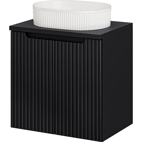 Waschtisch Skelbolu mit Türen 60x71x40 cm Schwarz [en.casa]