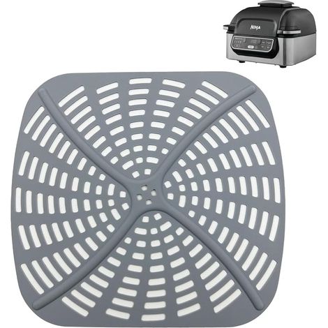 Accessoire Air Fryer, Moule Air Fryer Pour Ninja Foodi AG301EU Grill & Air Fryer 5,7L - Coussin de Friteuse à Air Antiadhésive - Panier Silicone, Sans BPA & Lave-vaisselle, 21 cm x 22 cm (gris) (1/5)