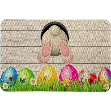 1 Tapis de sol, motif lapin de Pâques, camion fleuri, intérieur et extérieur, entrée, couloir (1/5)