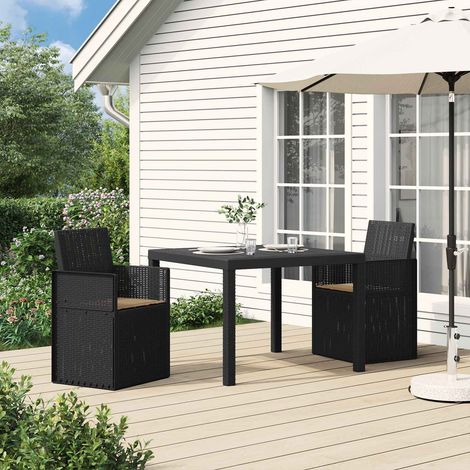 Sillas de comedor de jardín 2 pcs Gris Antracita y Topo PP