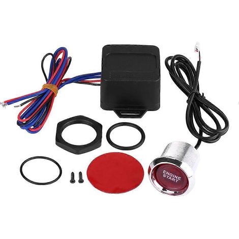 Bouton-poussoir universel 12 V pour démarrage moteur de voiture avec LED rouge (1/4)