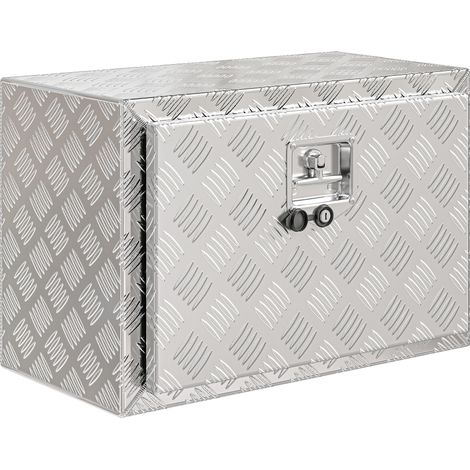 Cassetta portautensili in alluminio per camion, 60,9 x 35,5 x 40,6 cm, contenitore da 76 litri con serratura e chiavi, colore argento.