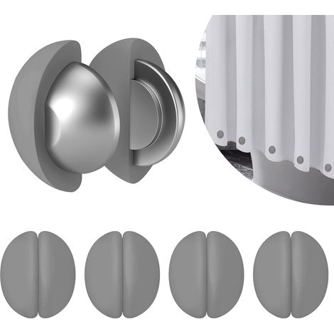 Aimants pour Rideau de Douche Poids Anti-Flottement en Silicone, Résistants à la Rouille, Fixation Facile, Empêchent la Doublure de Bouger (Gris 5 Paires) (1/5)