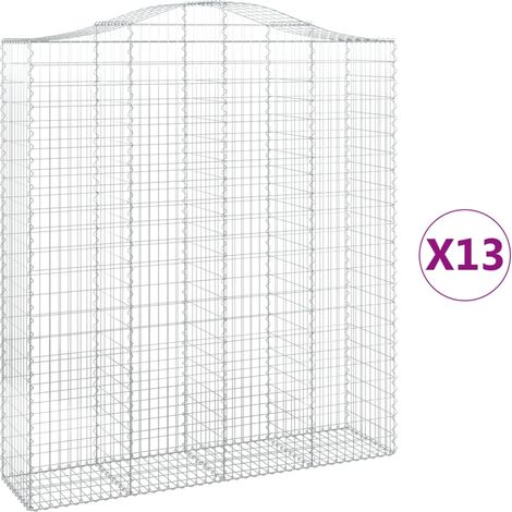 Maison Exclusive - Gabionen mit Hochbogen 13Stk. 200x50x220/240cm