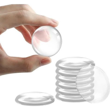 12-teiliges Set Türstopper, transparente, selbstklebende Silikon-Türstopper, 50 x 8 mm, zur Wandmontage (1/4)