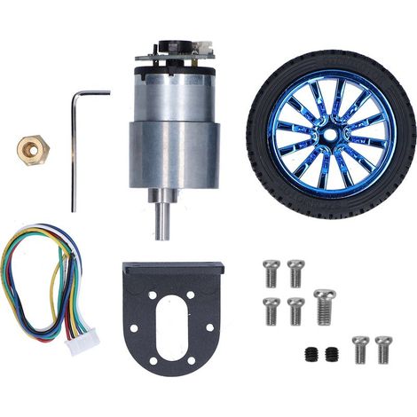 Encoder-Motor-Kit, 6-mm-Welle mit Montagehalterung für intelligente Autoroboter, DIY DC6V JGB37-520 1000 U/min (1/5)
