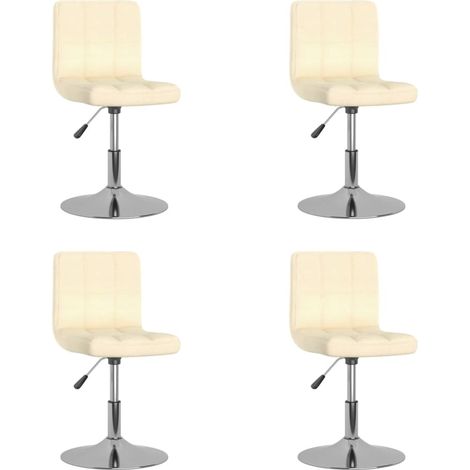 Esszimmerstühle 4 Stk. Drehbar Creme Stoff (1/5)