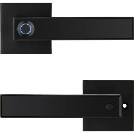 Serrure de Porte d'entrée sans clé, poignée de Porte Intelligente Bluetooth à Courte portée, Serrure de Porte Intelligente à Empreintes digitales(Zwart) (1/5)