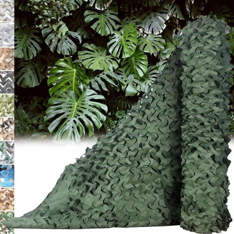 Thick camouflage net, sun protection, suitable for hunting, outdoor camping and garden party decoration, 3x5m, green. (1/5)