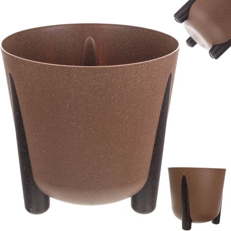 KADAX Übertopf mit Inneneinsatz, Blumentopf aus Kunststoff, Runder Pflanztopf, Dekorativer Blumenübe