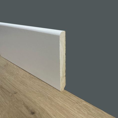 Battiscopa - zoccolini in Legno Massello alto BC - 120x13mm  Laccato Bianco (prezzo al metro)