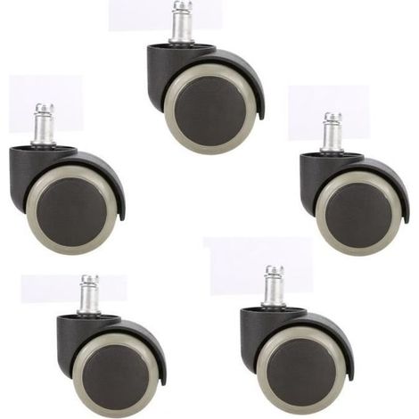 5PCS bureau chaise caoutchouc souple roulette roue pivotante parquet (1/4)