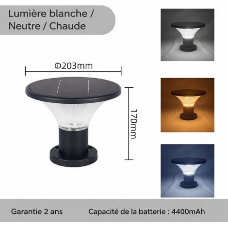 Borne solaire LED d'extérieur ronde H170mm 7W étanche IP65 h170mm réf 9827 44 × 28 × 44 cm 6,5 kg – Livraison gratuite