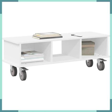 Meuble TV - 891032 - Blanc - Bois d'ingénierie - 100 x 35 x 35 cm (1/5)