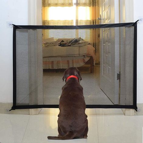 Barrière pour chiens，Barrière de Sécurité filet chien Portables, Pliables barriere pour escalier la sécurité de Votre Animal Domestique 11072 cm Noir