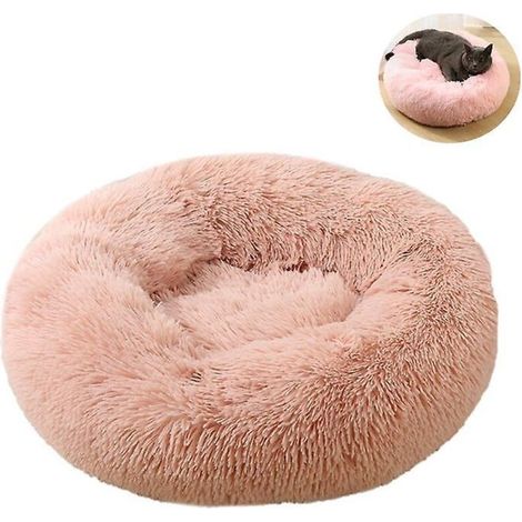 Waschbares, donut-förmiges Haustierkissen aus kuscheligem Plüsch – 40 cm (1/3)