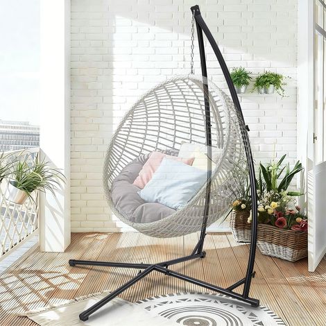 Jiubiaz Freistehendes Hängesesselgestell - Hängesessel Gestell Hängesitzständer - Hängestuhl Gestell - Outdoor & Indoor - max. 150kg belastbar Hängestuhlgestell