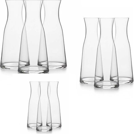 Set di 9 Caraffe in Vetro assortite Elegante bottiglia acqua vino succhi bevande a tavola di casa o buffet moderna Brocca anche come porta fiori ristoranti hotel eleganza Design MADE IN ITALY (1/5)