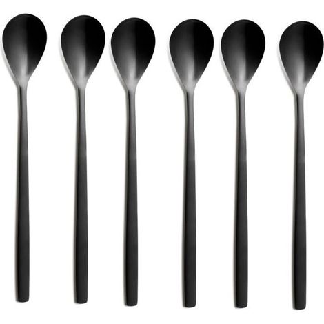 Comas Barcellona nero set 6 cucchiaio bibita Inox PVD