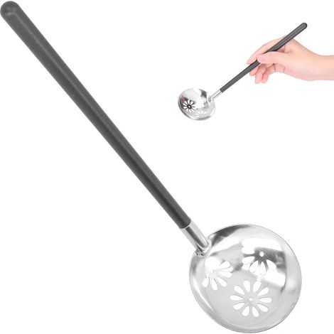 Cuillère ronde en acier inoxydable de 26 cm, louche pour plats chauds, vaisselle pour la maison, la cuisine, les restaurants et les hôtels, passoire (1/5)