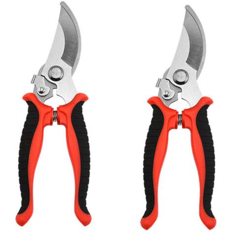 Pair Lot de 2 sécateurs de jardin rouges, outils de coupe manuels pour jardinage (1/4)