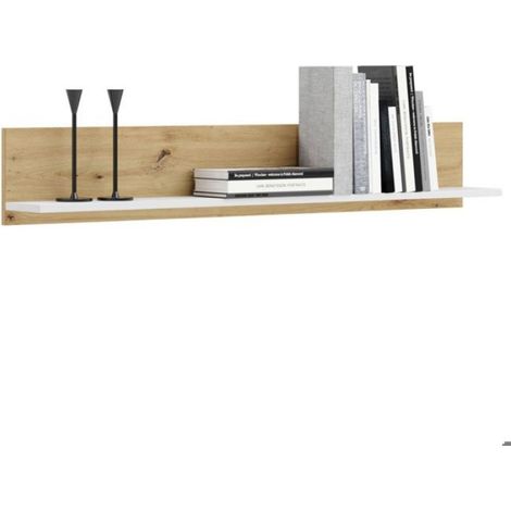 Étagère Murale - 100 cm - Chêne Artisanal Blanc - Design Moderne (1/4)