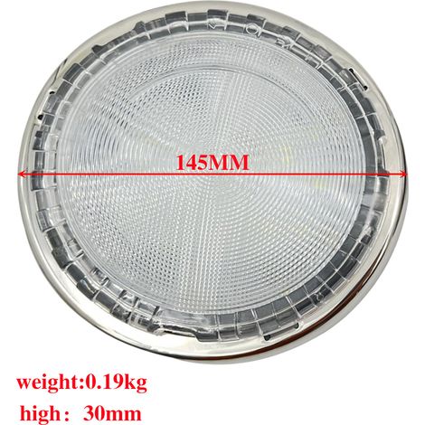 Marine stainless steel dome ceiling light, 3-inch and 5-inch LED lights for RV living room ceilings, gold yacht light accessories - 5-inch silver cabin light - ceiling light (1/4)