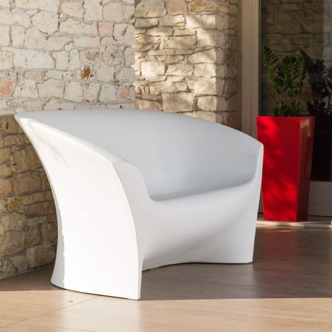 Moderner 2-Sitzer Sofa für Außenbereich im Restaurant und Bar Ohla - Weiß
