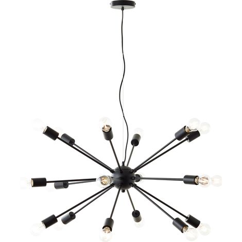 Brilliant Suspension Dree 90cm noir mat métal 18x A60, E27, 40 W, adapté à une lampe normale (non incluse) (1/5)