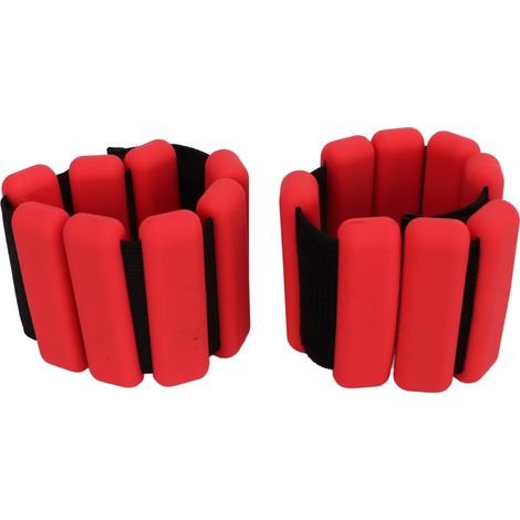 2 Bracelets de poids en silicone rouges, bandes de poignet et cheville pour course et sport, 2 pièces. (1/5)