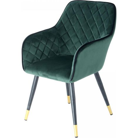 Fauteuil semi artisanal AFA 61x59 vert foncé et noir (1/3)