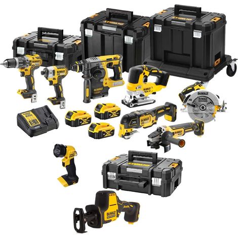 Dewalt 9 Piece Brushless Cordless 18v Kit + 3 x 5.0ah Batteries + Tstak Carrier (1/5)