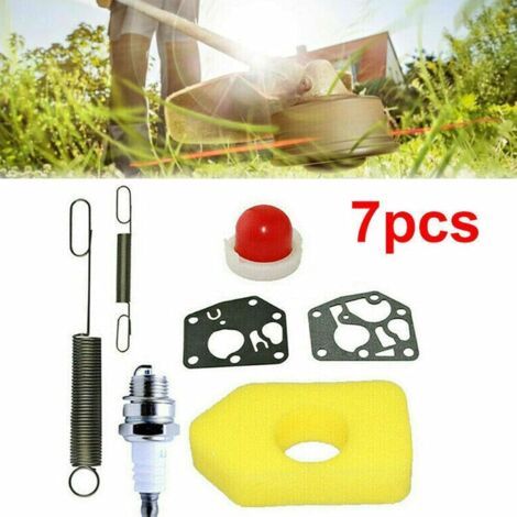 Set di 7 pezzi ricambi per tosaerba, candele L7T, molle regolatrici, filtro aria in schiuma, compatibile con Briggs & Stratton 4216 5088 5099 (1/4)